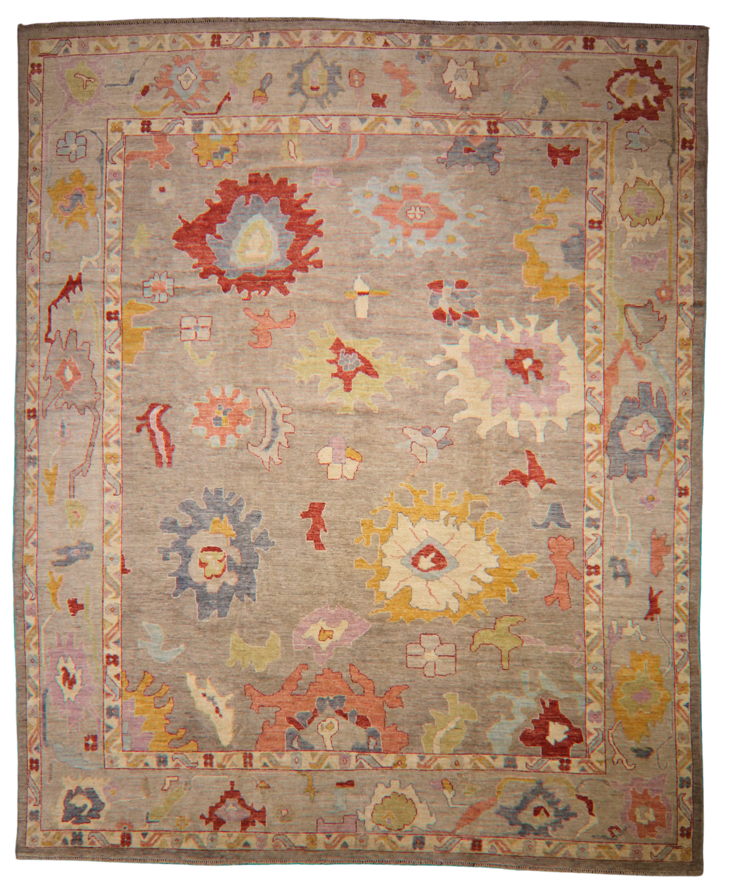 Playful Energy - 11′11″ × 14′8″ Afghan Oushak Rug - 2798