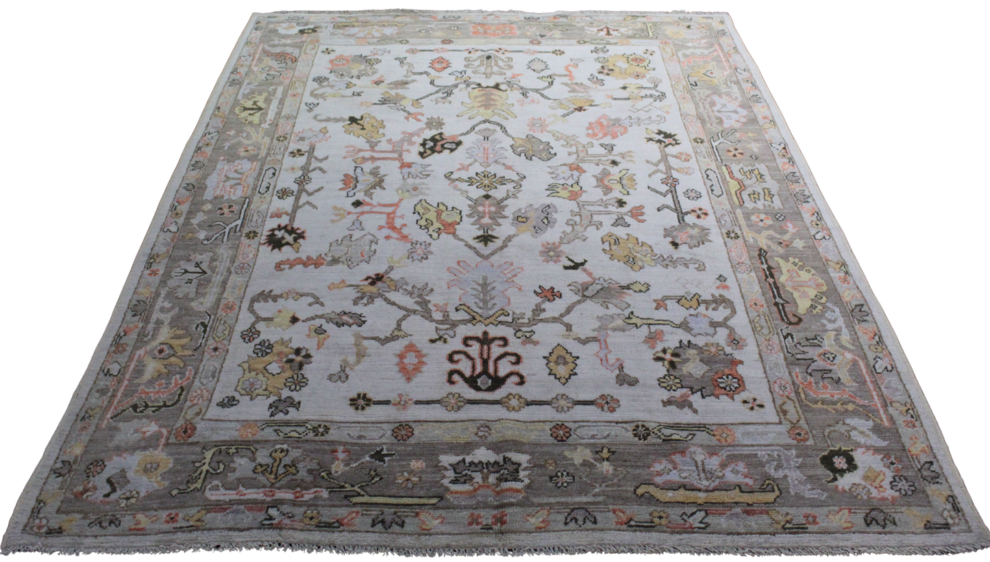 Botanical Rhythm - Hand-Knotted Oushak Rug from Afghanistan (5.10 × 8.8 ft) - 34