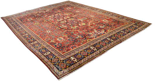 Garden of Symmetry - Antique Mahal Rug from Persia (10.9 × 13.7 ft) - 1761