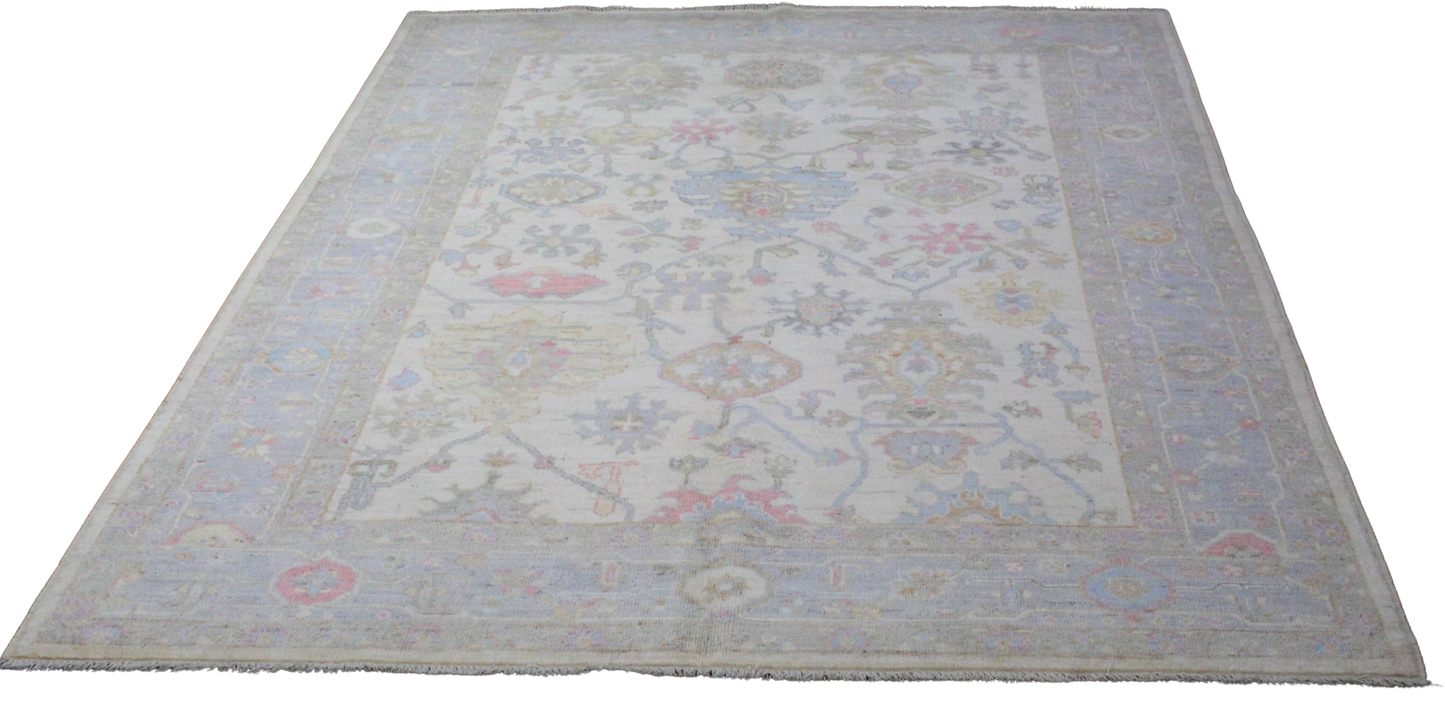 Soft Harmony - Hand-Knotted Oushak Rug from Afghanistan (6 × 8.7 ft) - 33