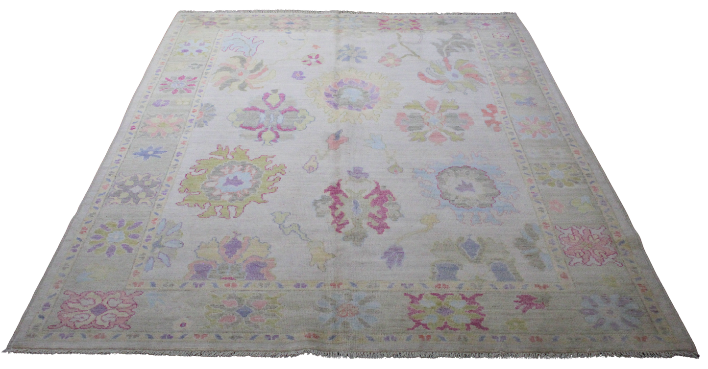Sun-Washed Joy - Afghan Oushak Rug (5.11 × 8.9 ft) - 6