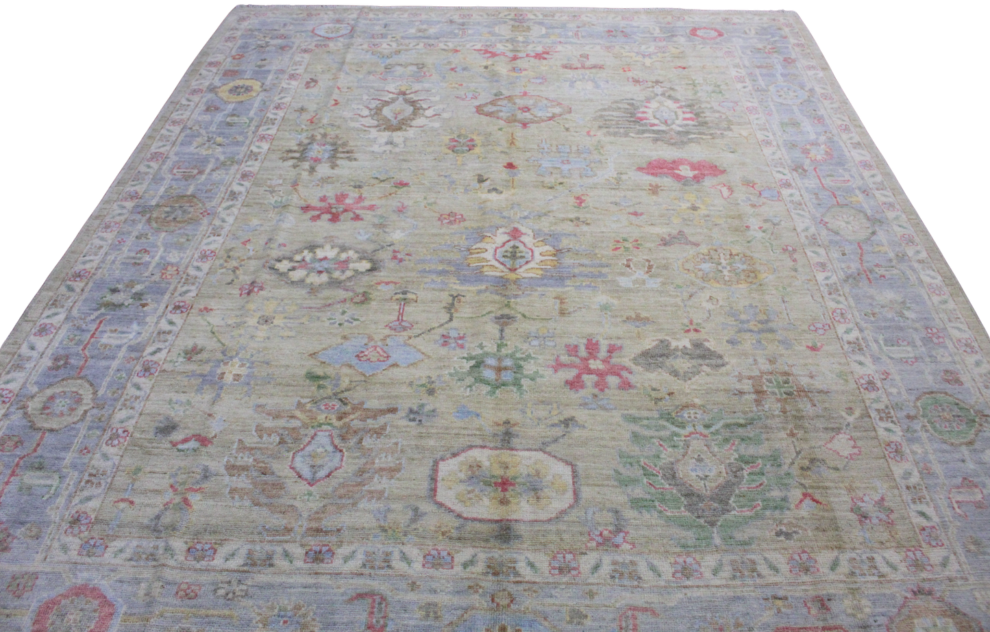 Pastel Harmony - Oushak Afghan Rug (8.1 × 9.7 ft) - 1006