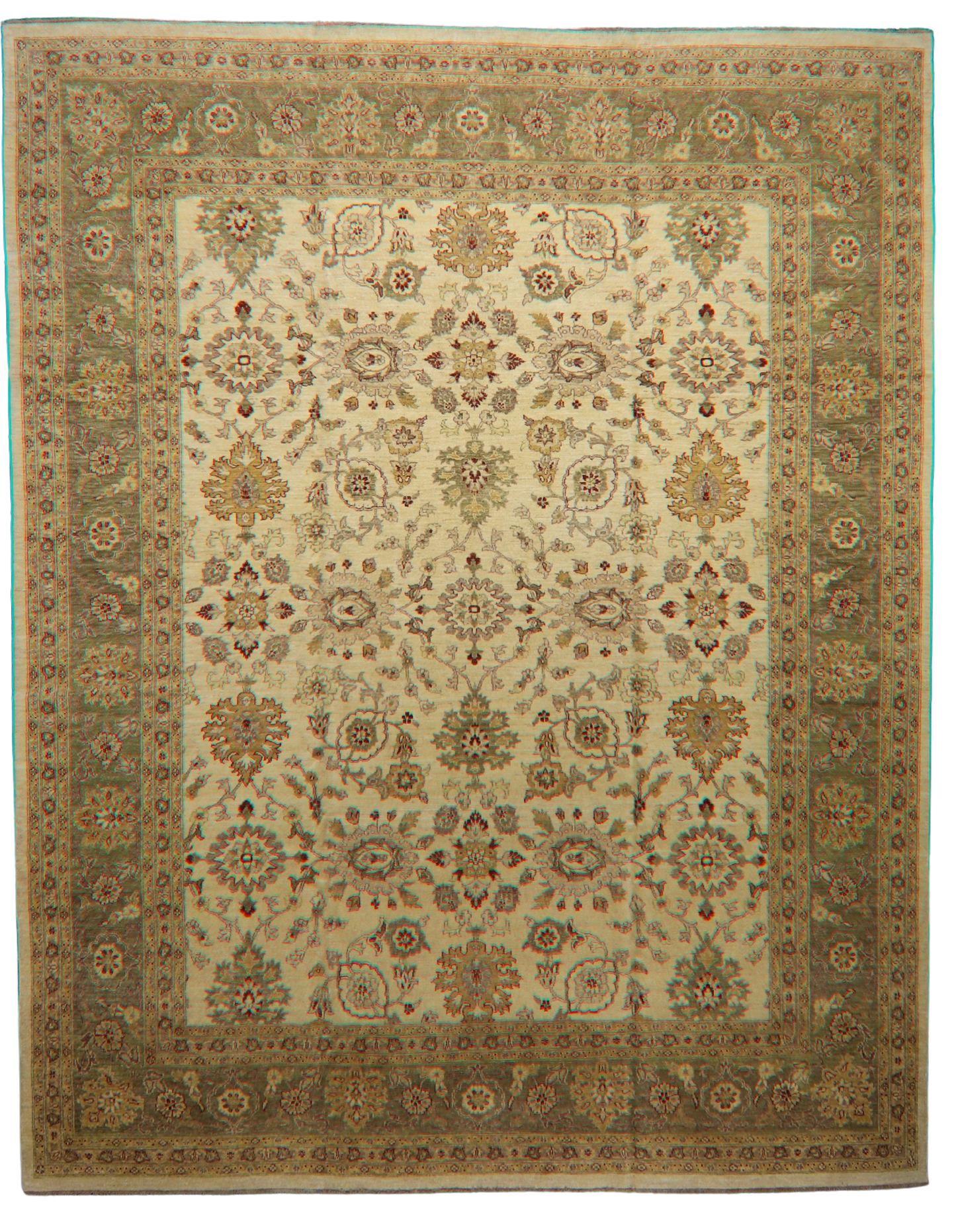Golden Garden - Oushak Afghan Rugs (10.10 × 13.11 ft) - 2775