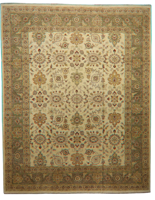 Golden Garden - Oushak Afghan Rugs (10.10 × 13.11 ft) - 2775