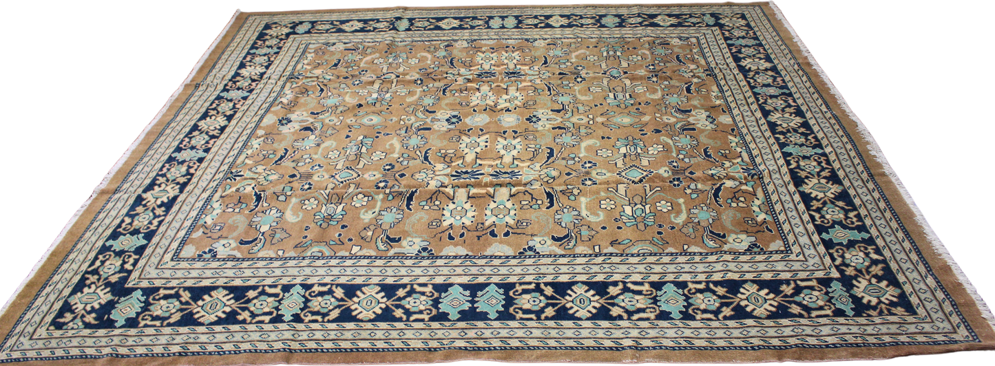 Whispers of Earth and Sky - Antique Mahal Rug from Persia (9.11 × 10.7 ft) - 1626