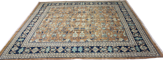 Whispers of Earth and Sky - Antique Mahal Rug from Persia (9.11 × 10.7 ft) - 1626
