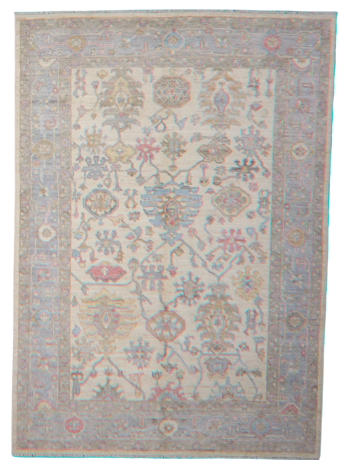 Soft Harmony - Hand-Knotted Oushak Rug from Afghanistan (6 × 8.7 ft) - 33
