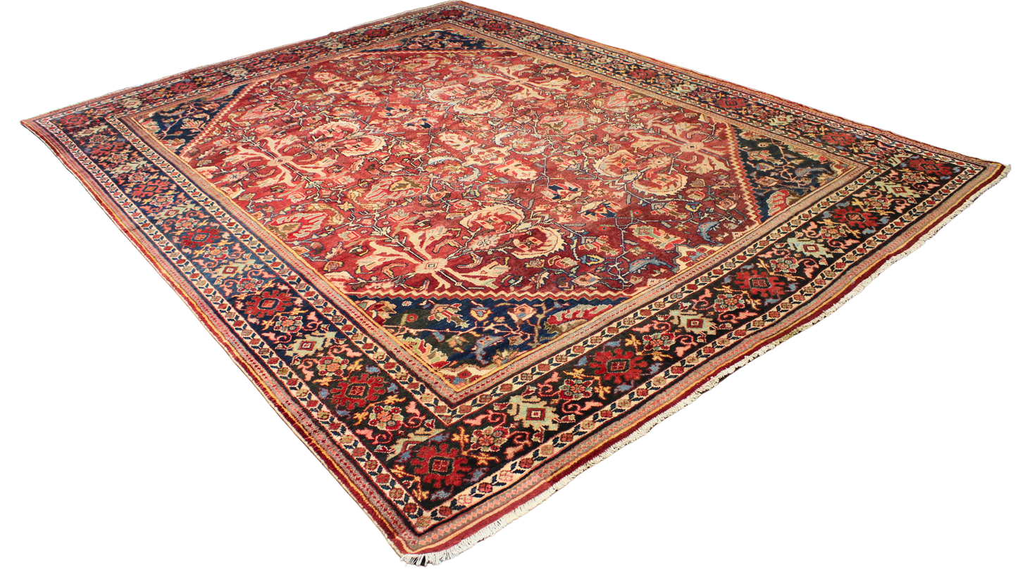 Floral Majesty — Antique Mahal Rug from Persia (10.2 × 13.4 ft) - 1701