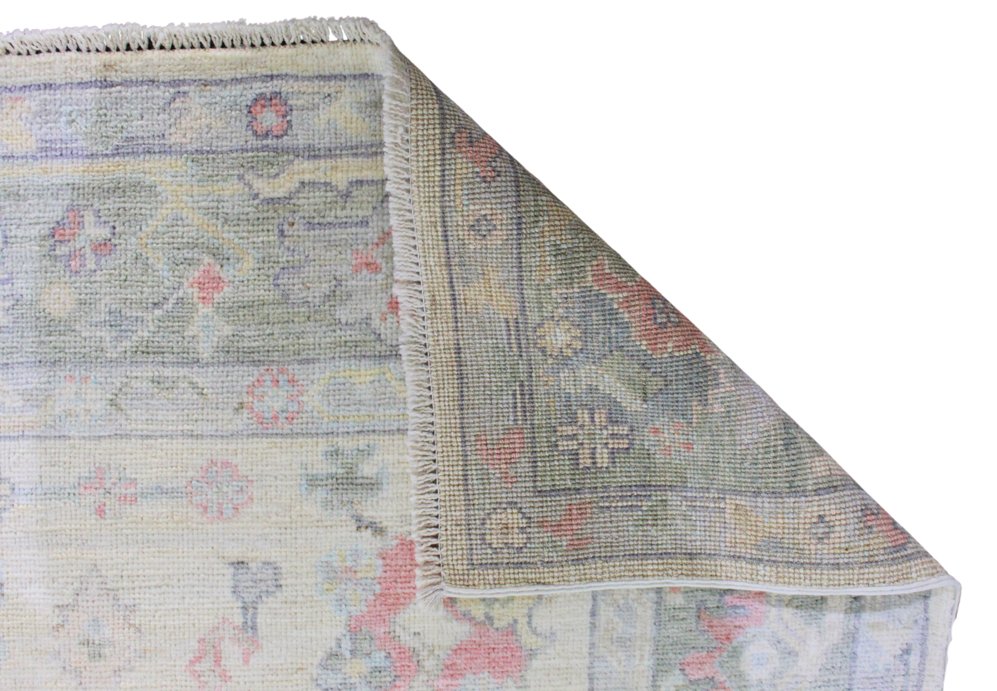 Pastoral Poise - Hand-Knotted Oushak Rug from Afghanistan (6.1 × 8.9 ft) - 32
