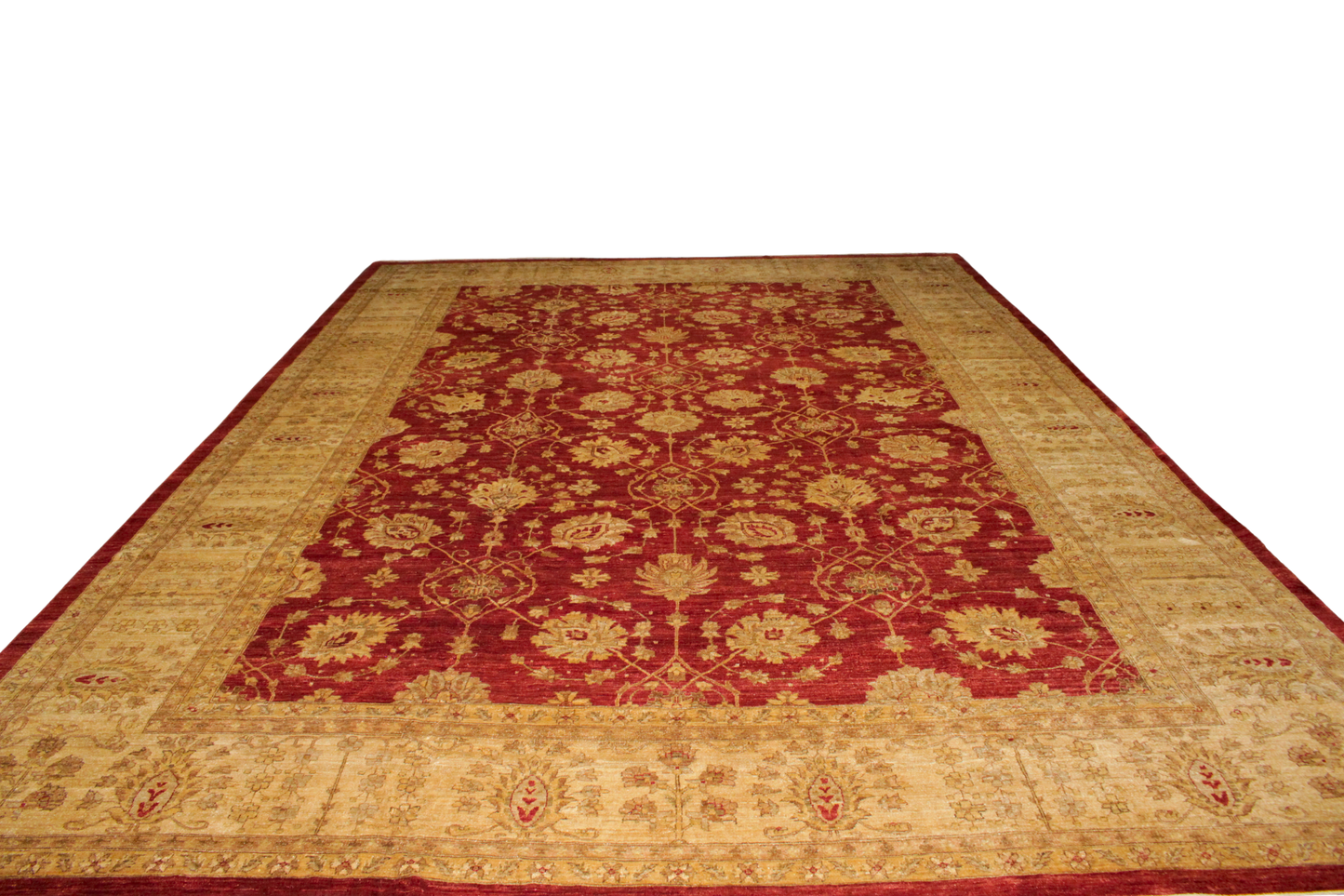 Imperial Crimson – Oversized Oushak Rug from Pakistan (12′4″ × 17′3″) - 1537