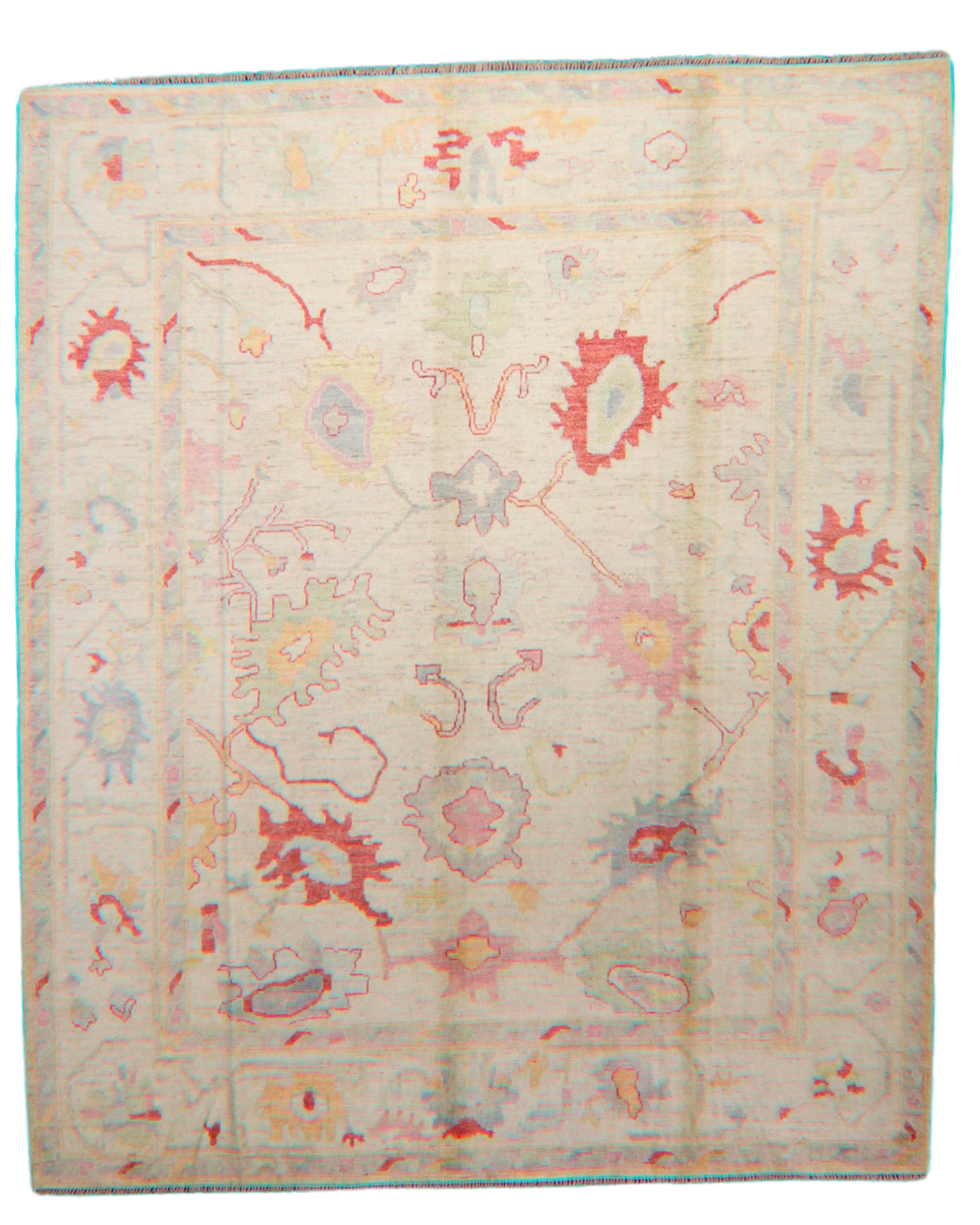 Soft Geometry & Pastel Grace - Oushak Rug