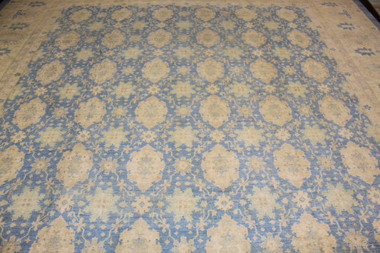 Celestial Grid – 13′5″×16′ Pakistani Khotan Rug - 2630