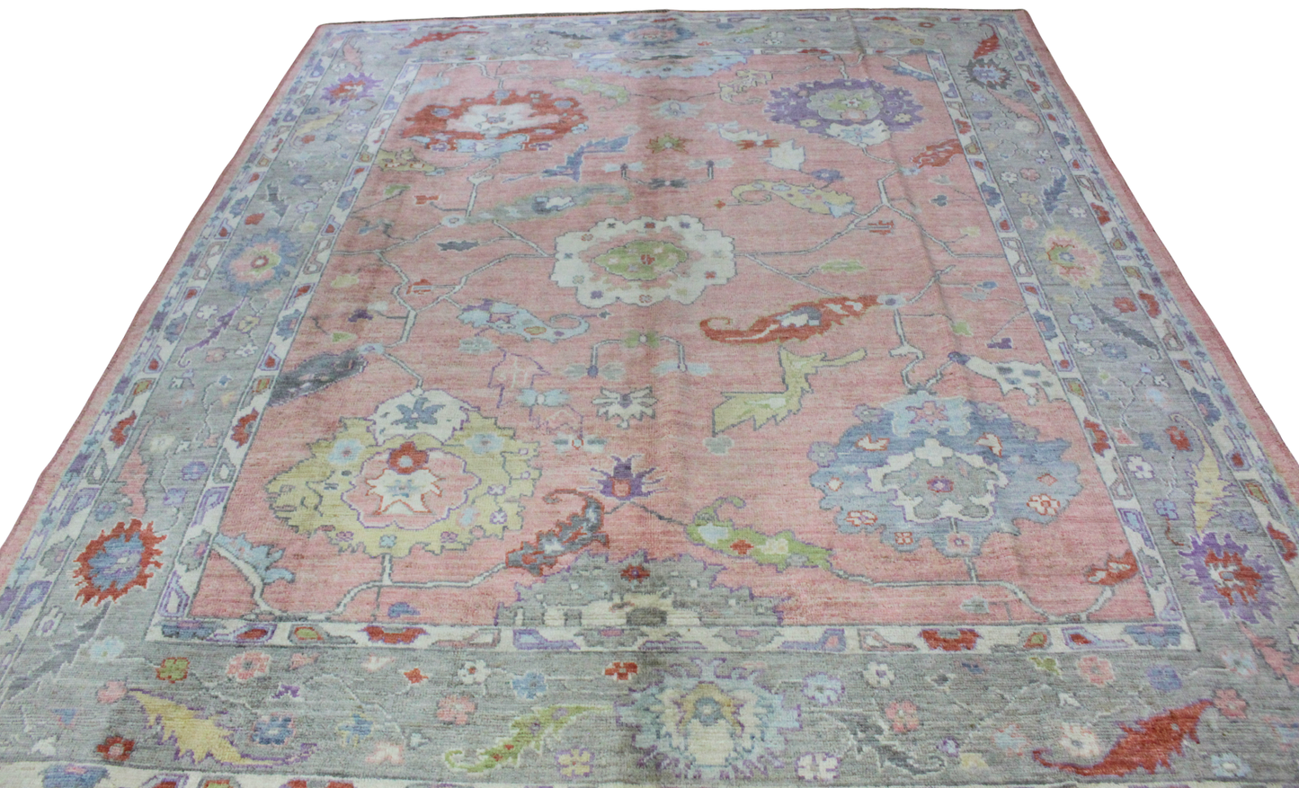Blossom in Bloom - Hand-Knotted Oushak Rug from Afghanistan (7.9 × 9.4 ft) - 13
