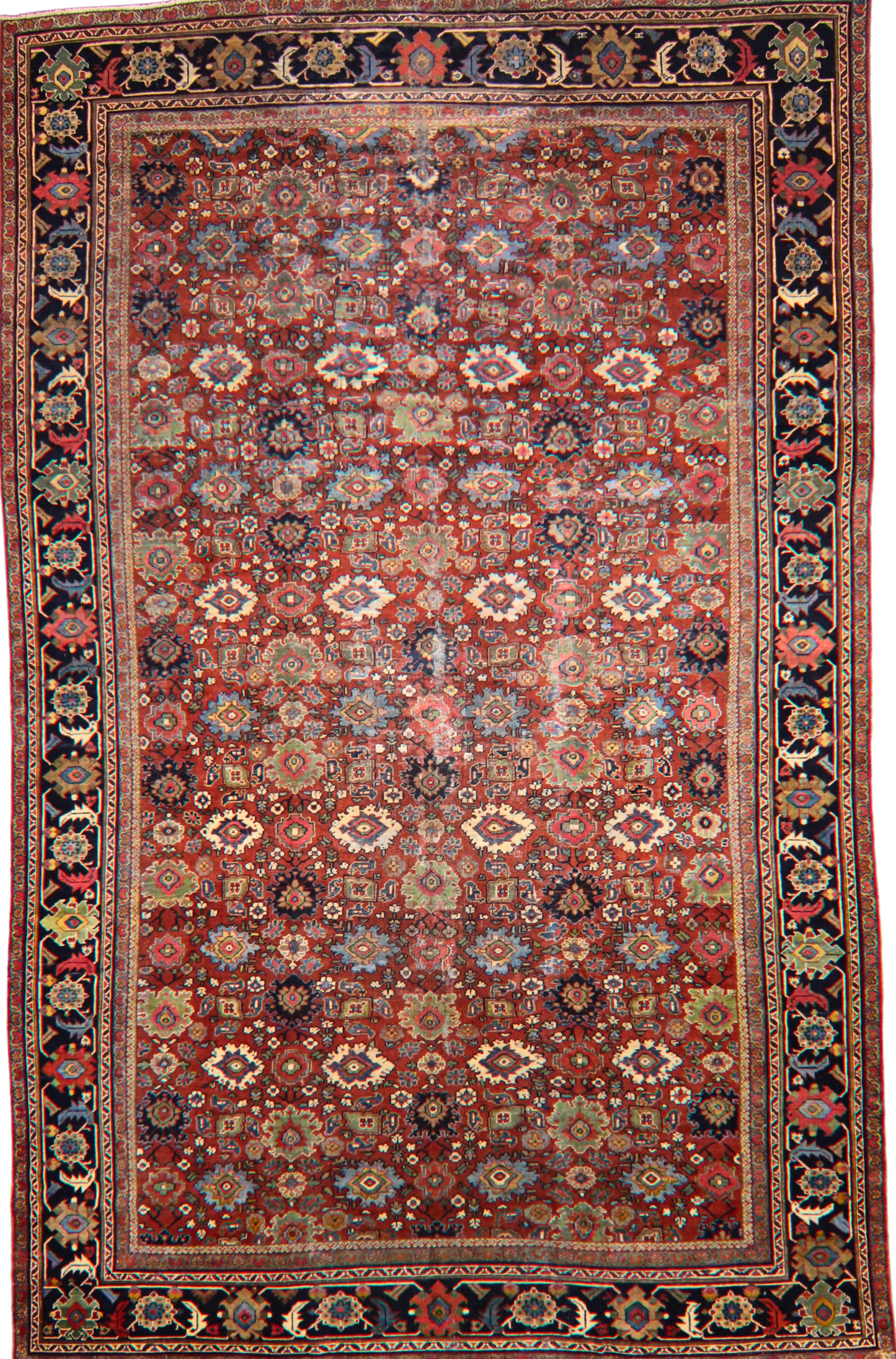 Field of Jewels - Antique Mahal Rug from Persia (10.9 × 16.4 ft) - 1742