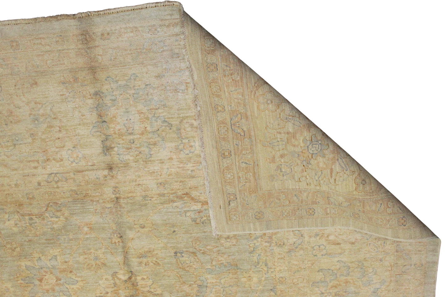 Subtle Grandeur - Fine Tabriz Rug in Mist and Sand (9.11 × 13.5 ft) - 2763