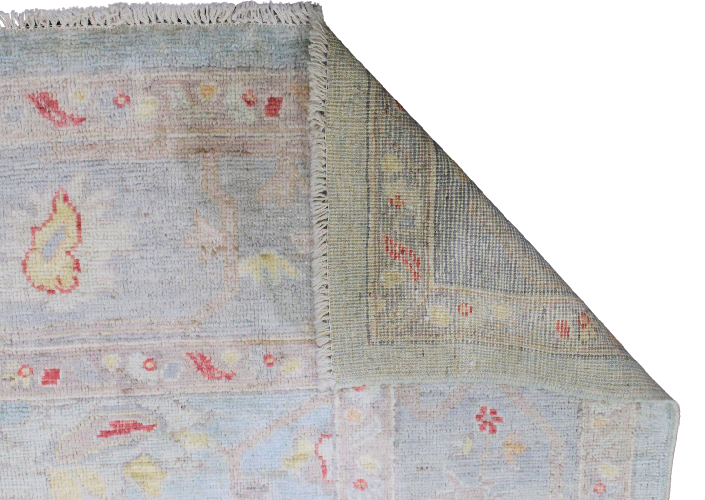 Whispers of Tradition - Hand-Knotted Oushak Rug from Afghanistan (7.11 × 9.11 ft) - 11