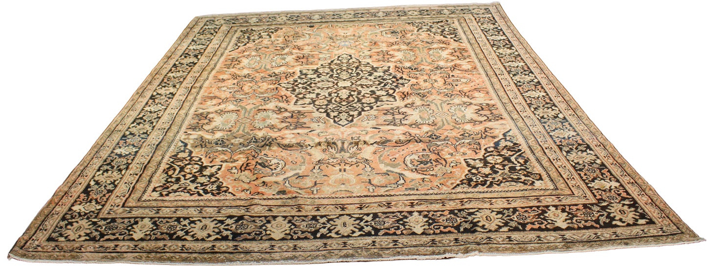 Elegant Restraint - Antique Mahal Rug from Persia (10.3 × 13.7 ft) - 1679
