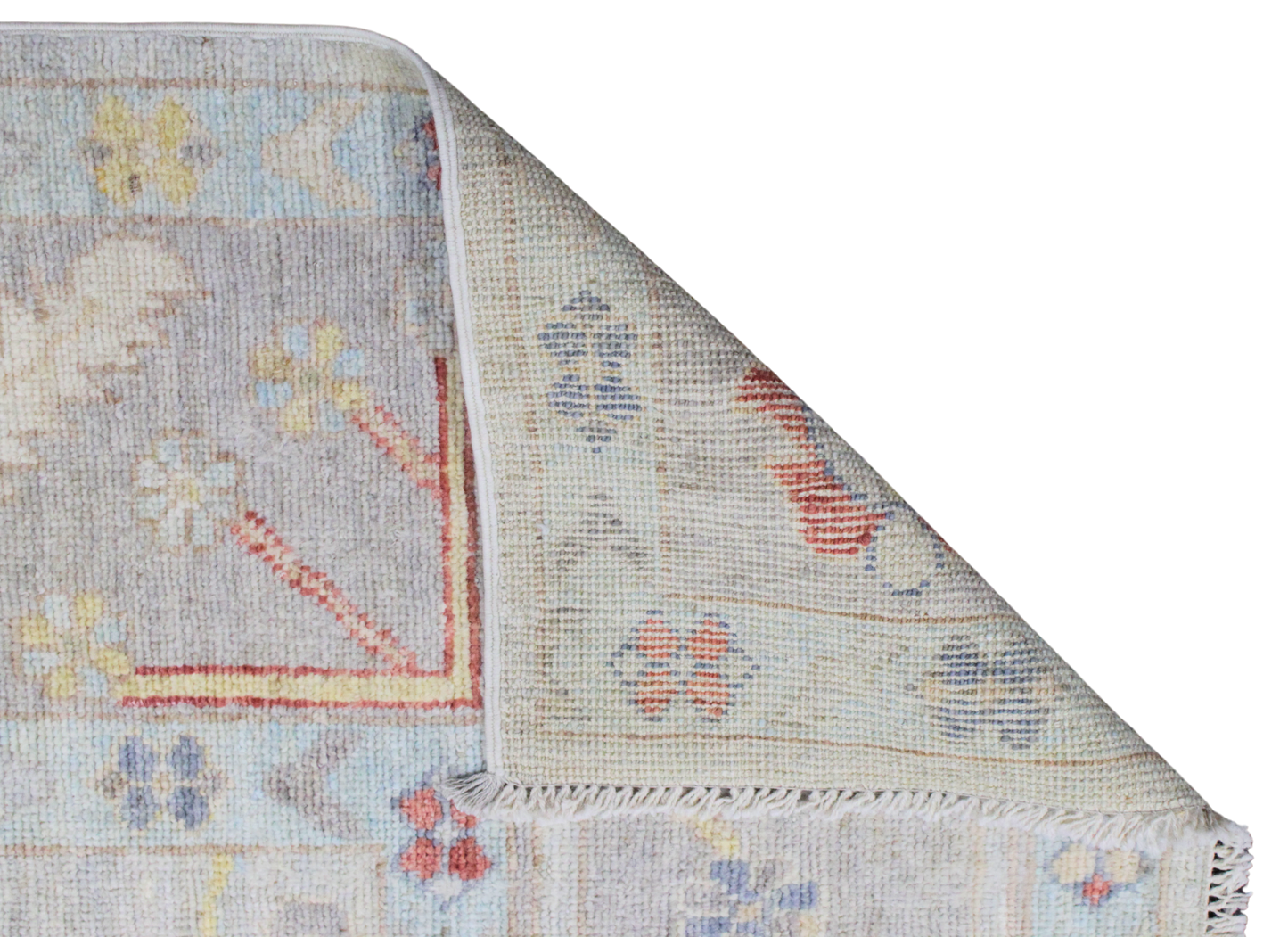 Playful Symmetry - Hand-Knotted Oushak Rug from Afghanistan (7.11 × 9.10 ft) - 18