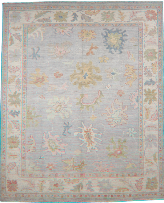 Handmade Oushak Afghan Rug (8x10) | Classic Traditional Design