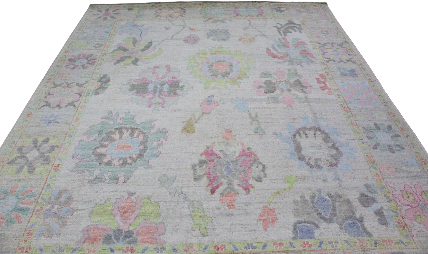Garden Pastels - Oushak Afghan Rug (8 × 10 ft) - 1010