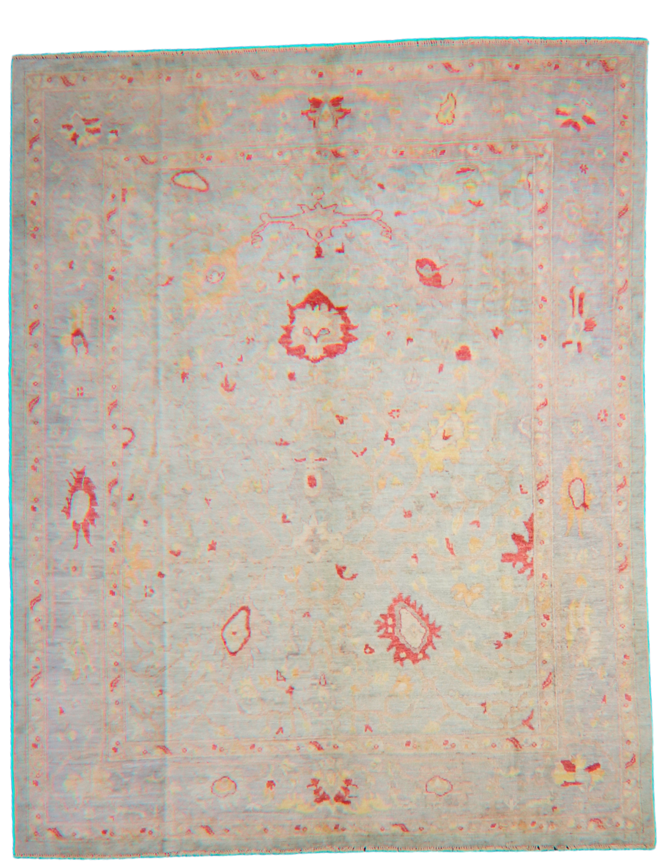 Whispers of Tradition - Hand-Knotted Oushak Rug from Afghanistan (7.11 × 9.11 ft) - 11