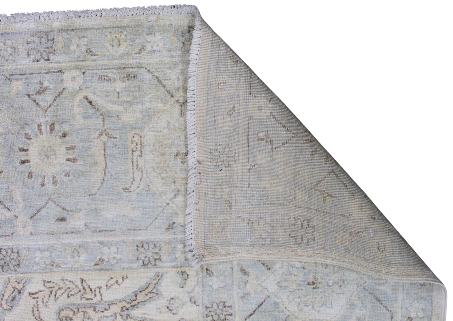 Ivory Lacework - Hand-Knotted Ariana Rug from Afghanistan (7.9 × 9.5 ft) - 18