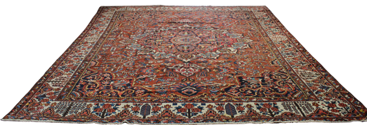 Sunburst Splendor - Antique Baktiary Rug from Persia (12.1 × 14.9 ft) - 1775