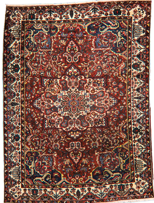 Royal Bloom - Antique Yazd Rug from Persia (11.4 × 16 ft) - 1758