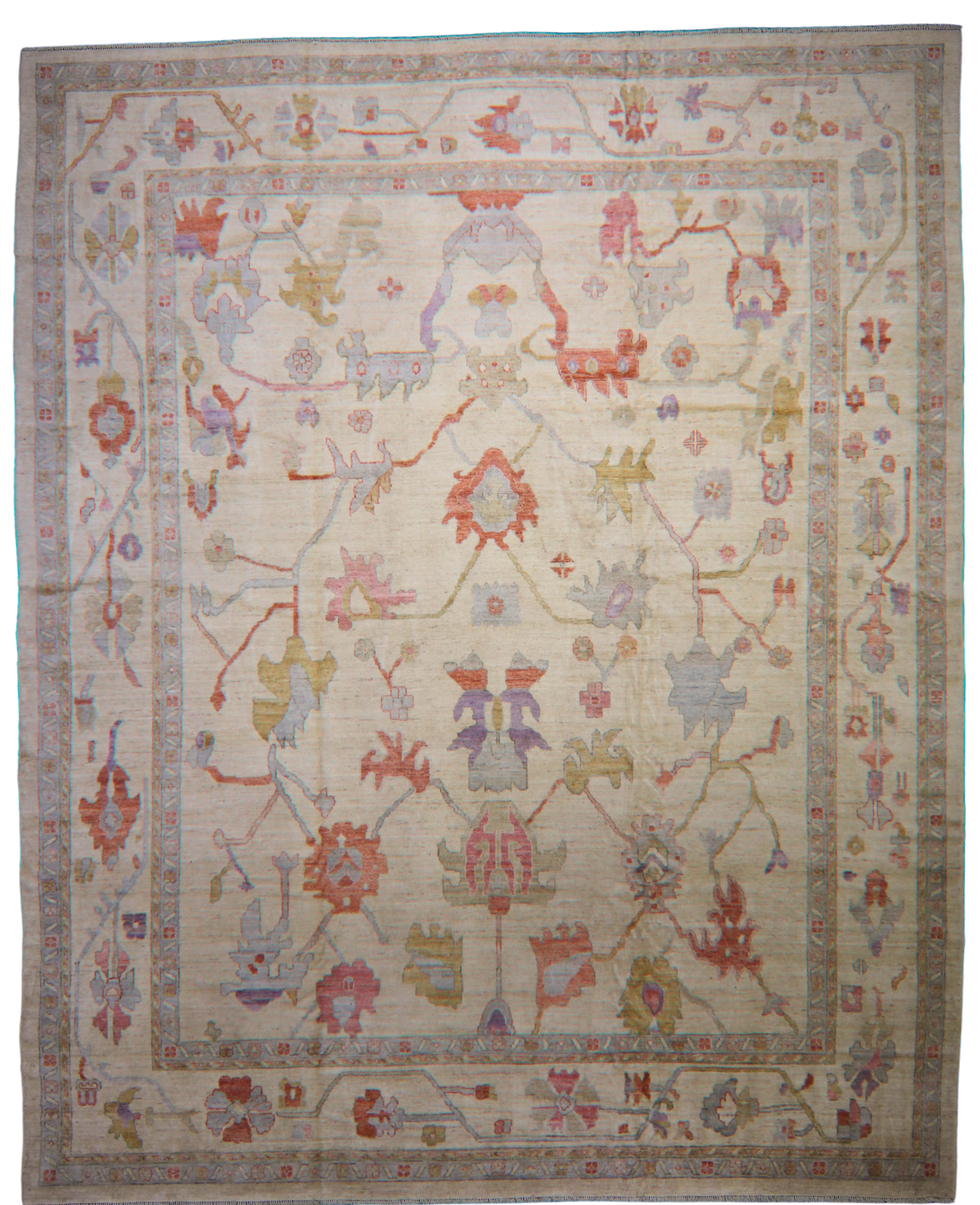 Soft Play - 11′9″ × 14′6″ Afghan Oushak Rug - 2807