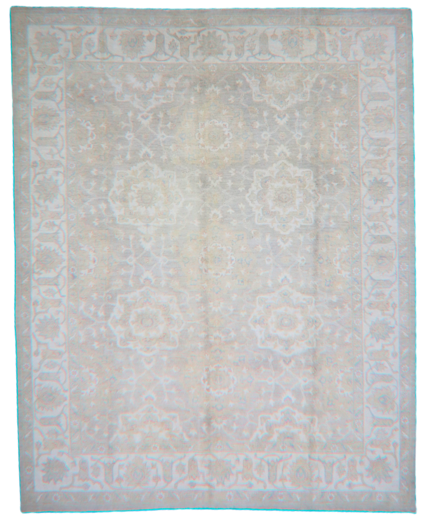 Ivory Reverence - Hand-Knotted Oushak Rug from Afghanistan (7.9 × 9.7 ft) - 32