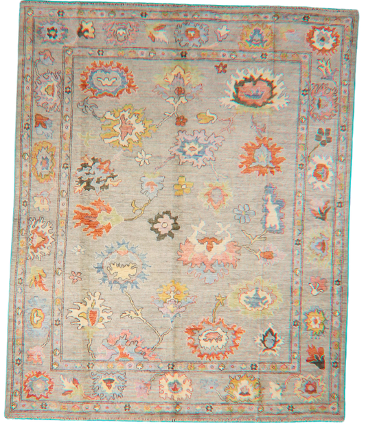 Colorful Heritage - Hand-Knotted Oushak Rug from Afghanistan (7.10 × 9.8 ft) - 17