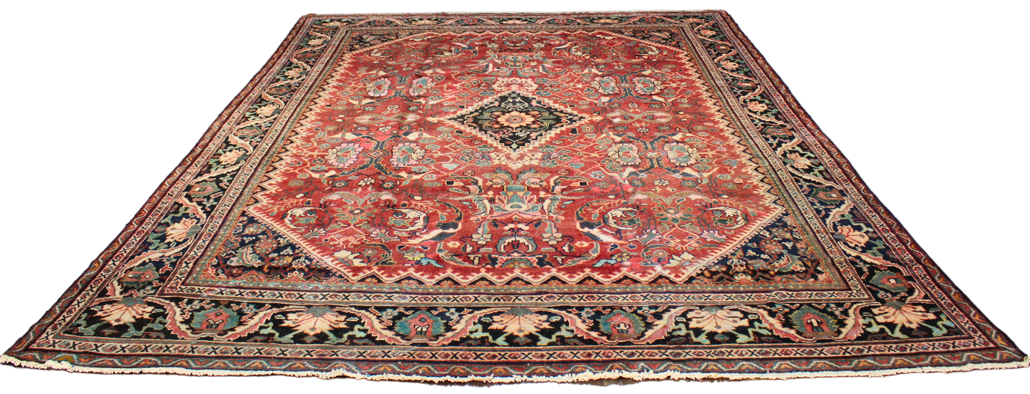 Blossoms in Bloom - Antique Mahal Rug from Persia (10.6 × 14.8 ft) - 2121