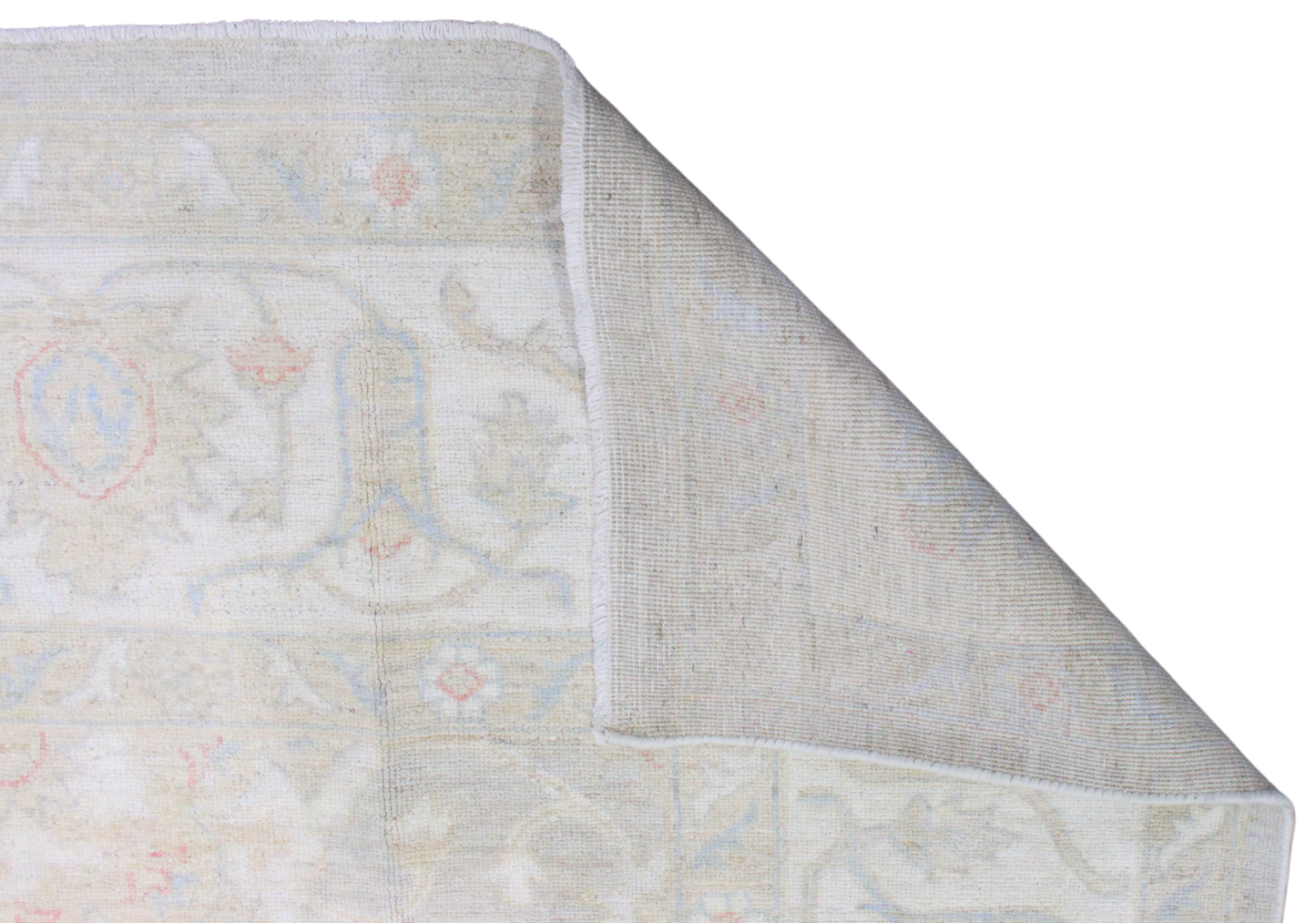 Ivory Reverence - Hand-Knotted Oushak Rug from Afghanistan (7.9 × 9.7 ft) - 32