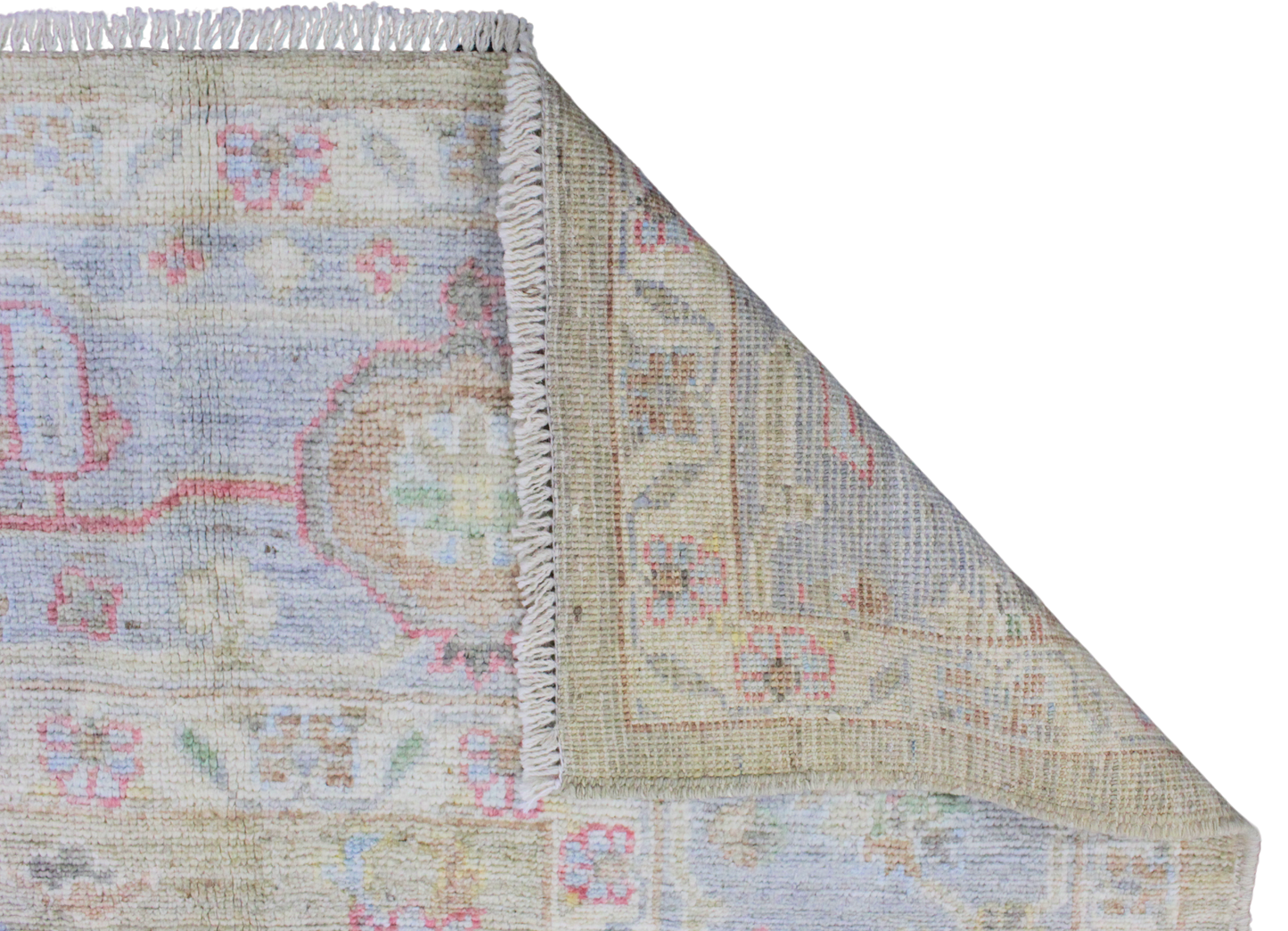 Pastel Harmony - Oushak Afghan Rug (8.1 × 9.7 ft) - 1006