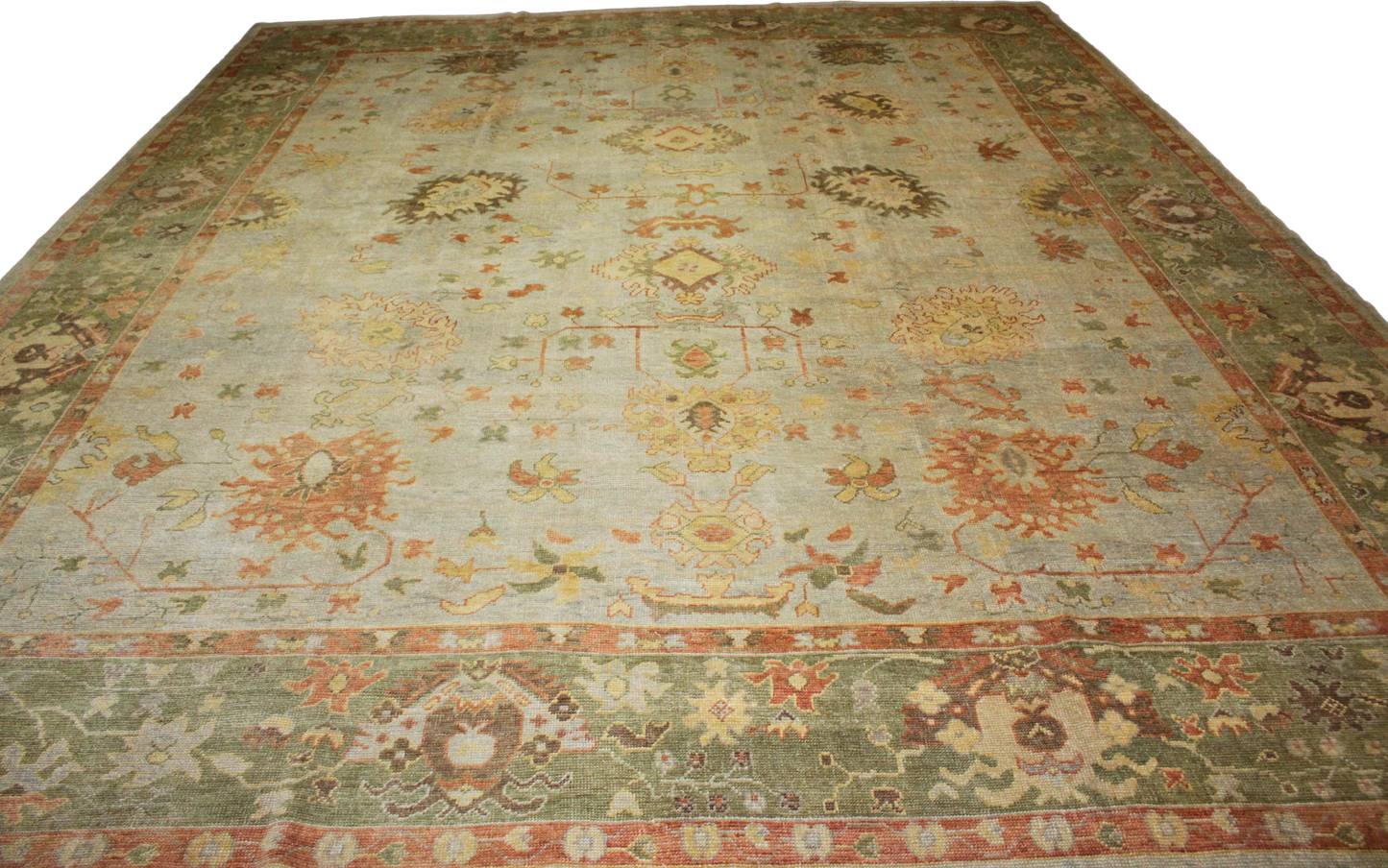 Sunlit Elegance - 13′1″ × 15′8″ Oushak Rug from Turkey - 1832