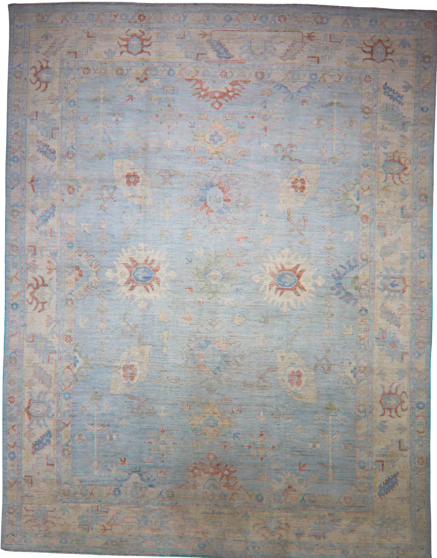 Whispers of the Sky - 12′ × 15′6″ Afghan Oushak Rug - 2806