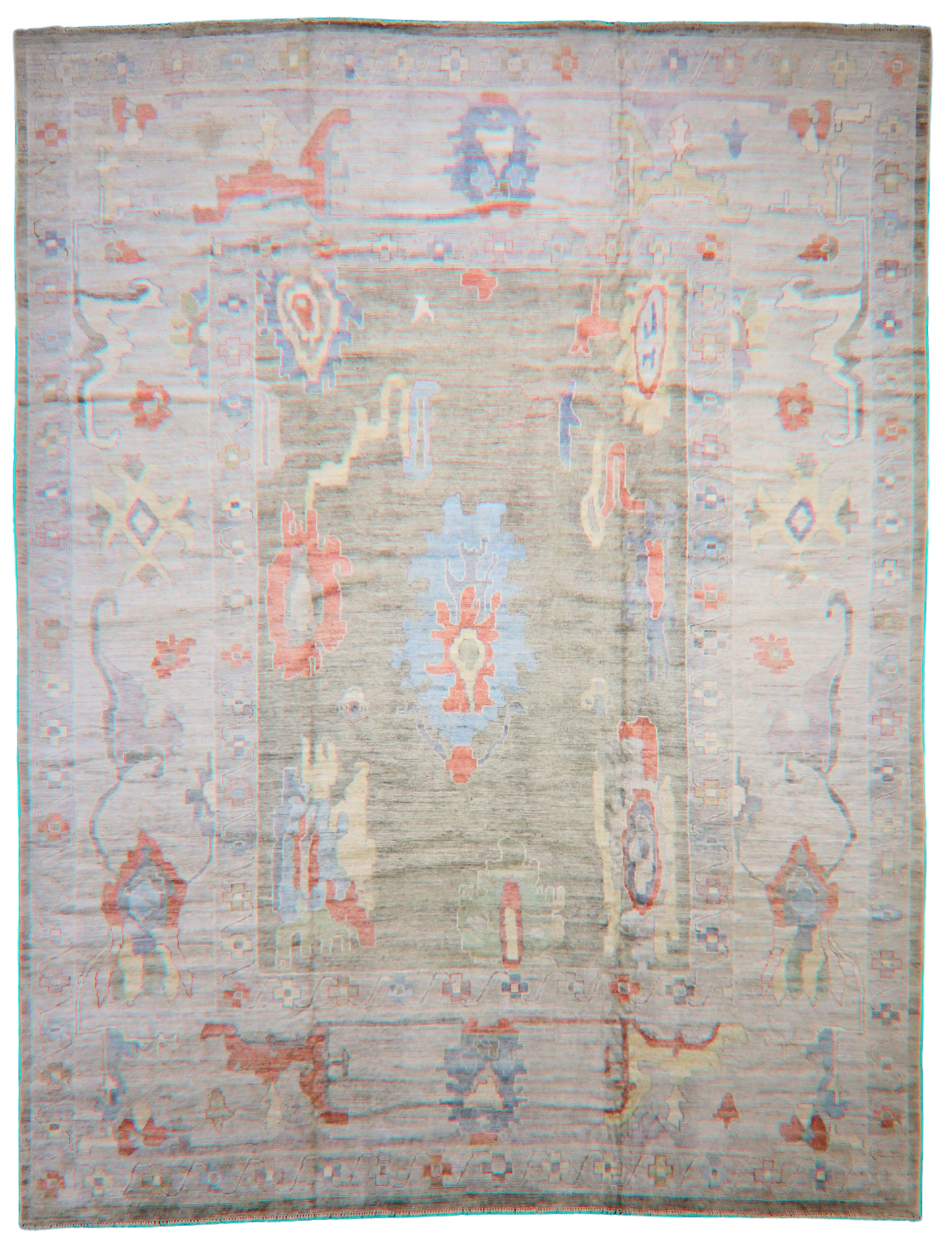 Nomadic Reverie - Oushak Afghan Rug (10.5 × 13.7 ft) - 2777