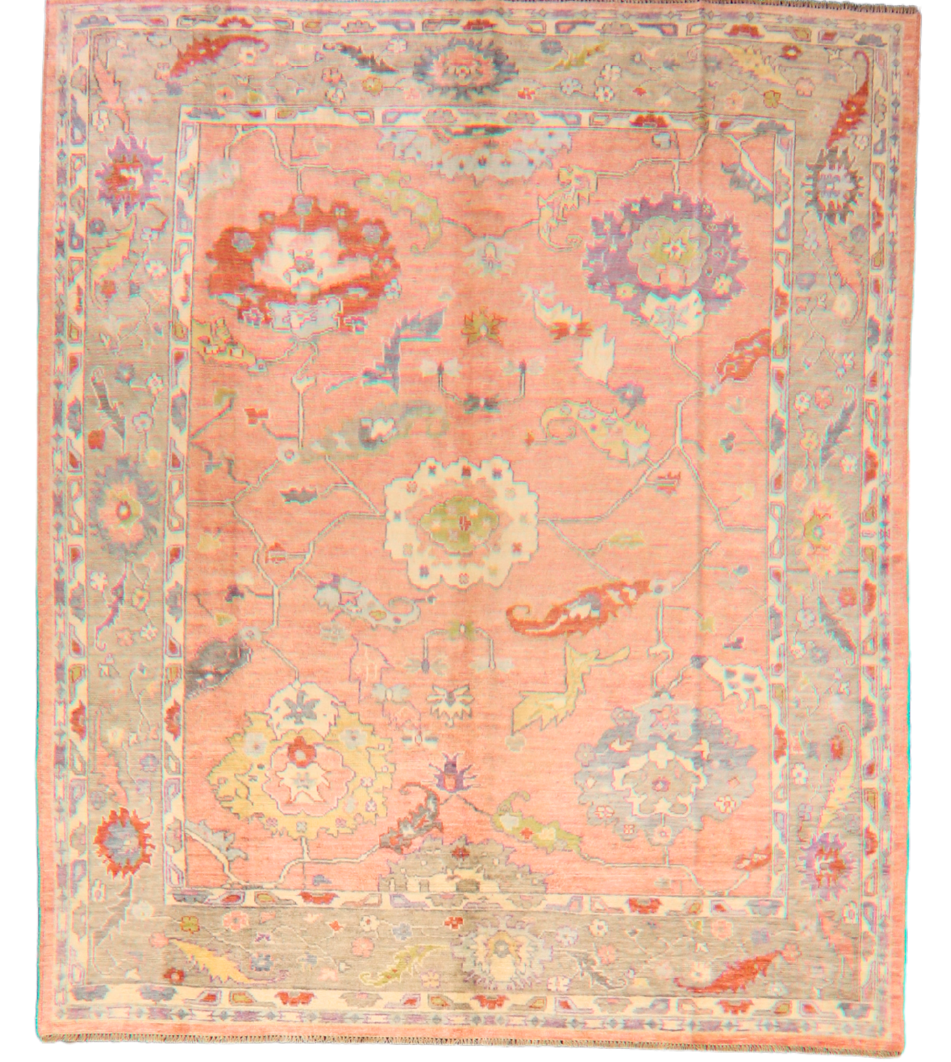 Blossom in Bloom - Hand-Knotted Oushak Rug from Afghanistan (7.9 × 9.4 ft) - 13