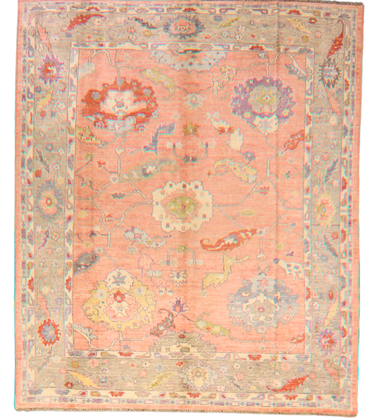 Blossom in Bloom - Hand-Knotted Oushak Rug from Afghanistan (7.9 × 9.4 ft) - 13