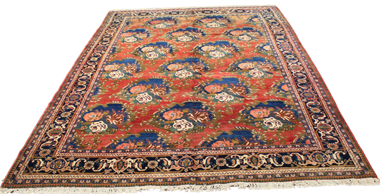 Garden of Flame - Oversize Heriz Rug from Persia (7.7 × 11.2 ft) - 1546