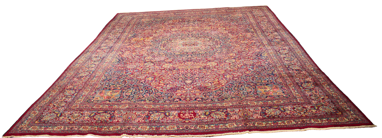 Regal Flourish - Mashad Rug from Persia (11.9 × 16.2 ft) - 1755