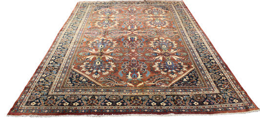 Ornate Grace - Antique Mahal Rug from Persia (9.7 × 14 ft) - 1628