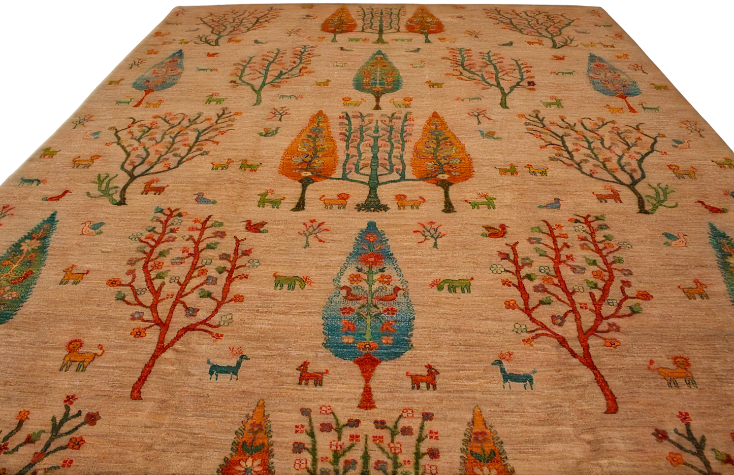 Whimsical Orchard - Tree of Life Rug from Afghanistan (10 × 14.1 ft) - 2756