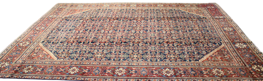 Woven Harmony - Antique Mahal Rug from Persia (10.8 × 14.2 ft) - 1757