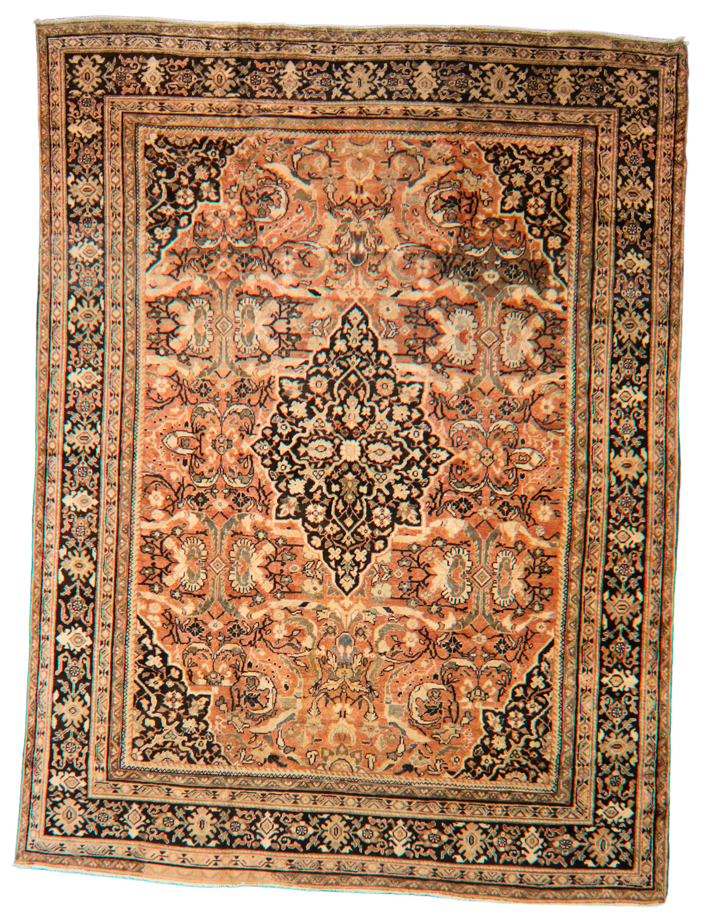 Elegant Restraint - Antique Mahal Rug from Persia (10.3 × 13.7 ft) - 1679
