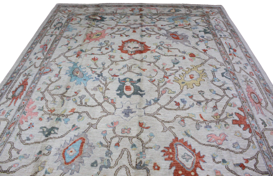 Sunwashed Bloom - Oushak Afghan Rug (7.11 × 10.2 ft) - 4