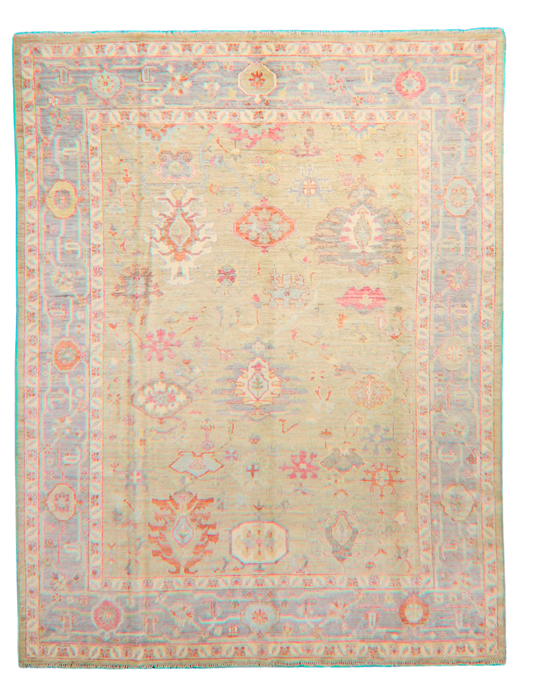 Whispers of Tradition - Oushak Afghan Rug (7.11 × 10.3 ft) - 1011