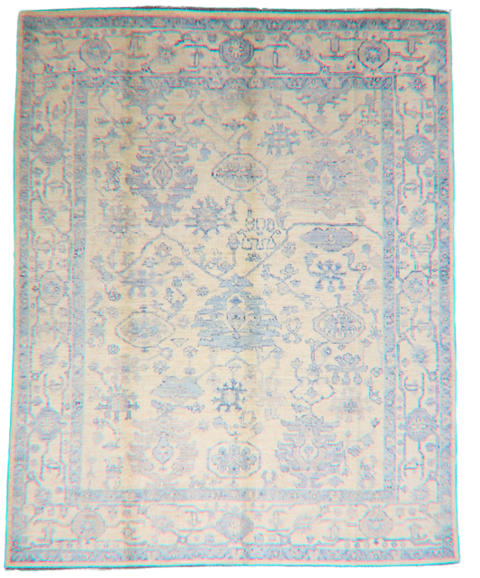 Whispers of Sky - Oushak Afghan Rug (8 × 10 ft) - 3