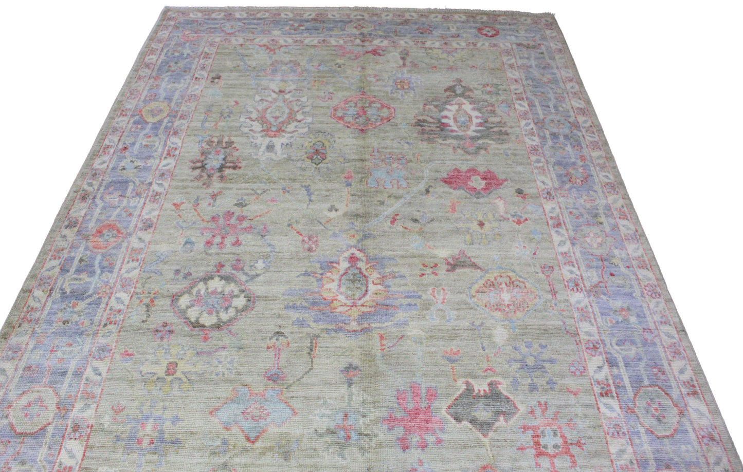Faded Grandeur - Hand-Knotted Oushak Rug from Afghanistan (5.8 × 8.10 ft) - 13