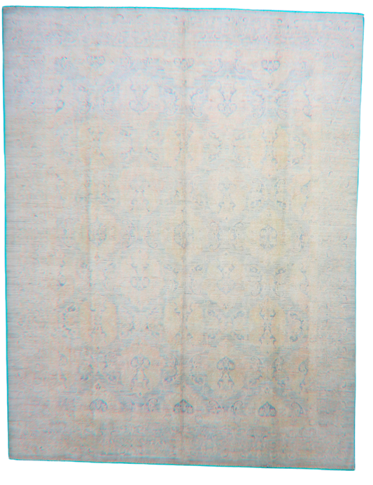 Frosted Elegance - Hand-Knotted Oushak Rug from Afghanistan (7.8 × 9.9 ft) - 33